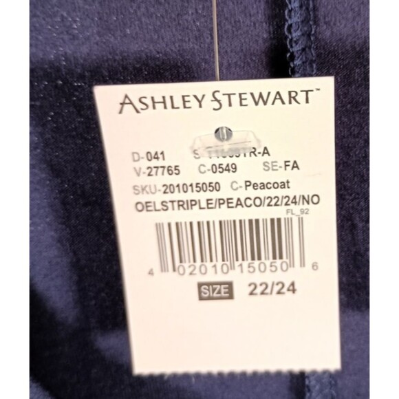 NWT Ashley Stewart Peacoat Navy Blue Long Bell Ruffle Sleeve Top Plus Size 22/24 - Picture 6 of 6